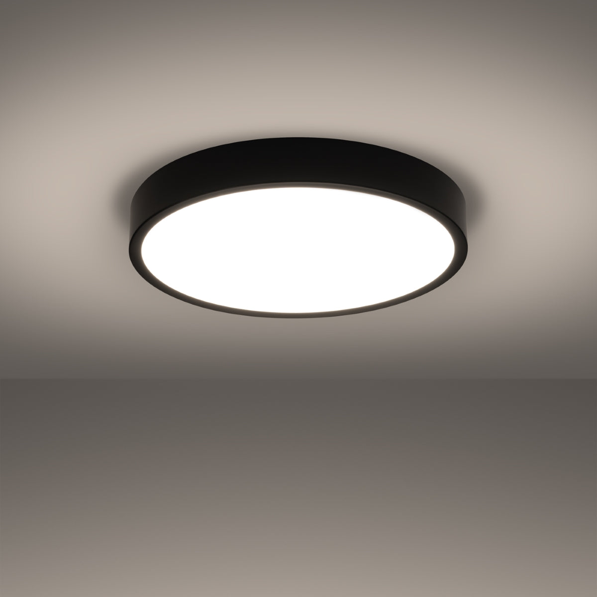 Modern Circle Ceiling Light 50 Black LED 3000K