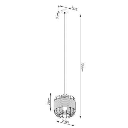 Lampe suspendue Cage Tissée