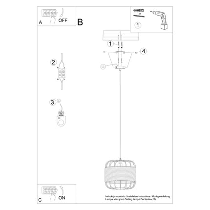 Lampe suspendue Cage Tissée