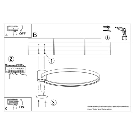 Ceiling light Ring Solis 55 black 3000K