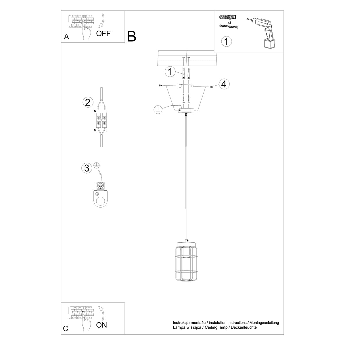 Industrial Cage Pendant Lamp 1