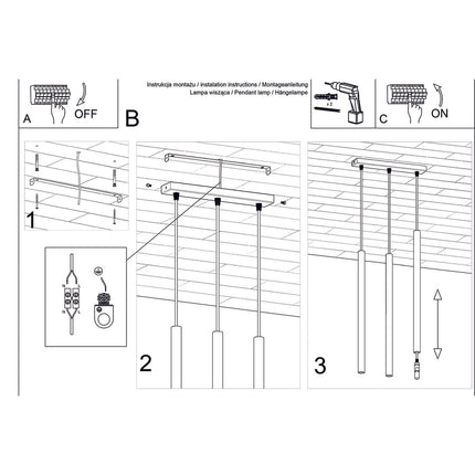 Lampe suspendue Halo 3L bois