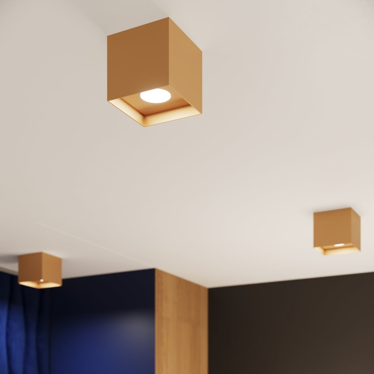 Timeless Cube Ceiling Light Gold