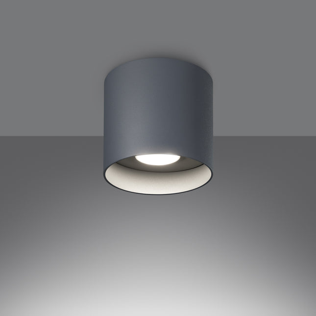 Plafonnier Cylindre Intemporel gris