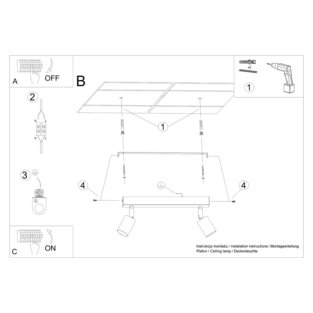 Plafonnier Design Bois et Métal 2 blanc