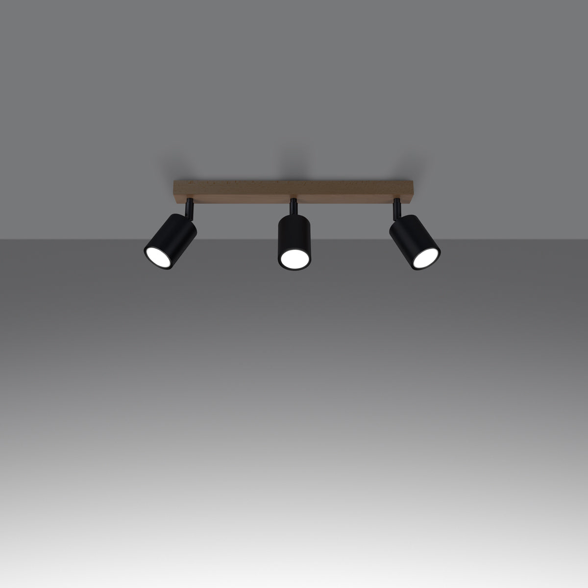 3L Black Wood and Metal Design Ceiling Light