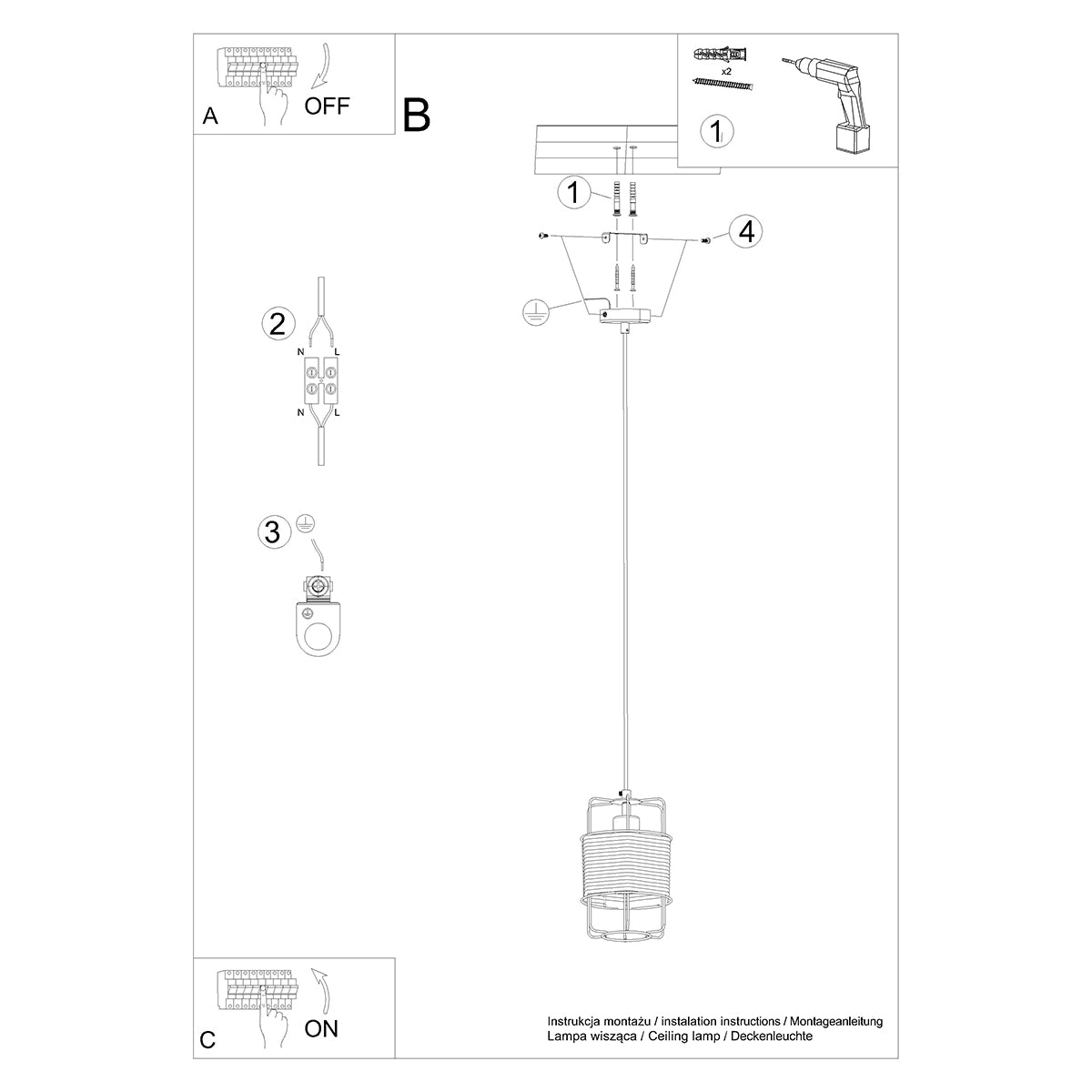 Lampe suspendue Design Corde 1