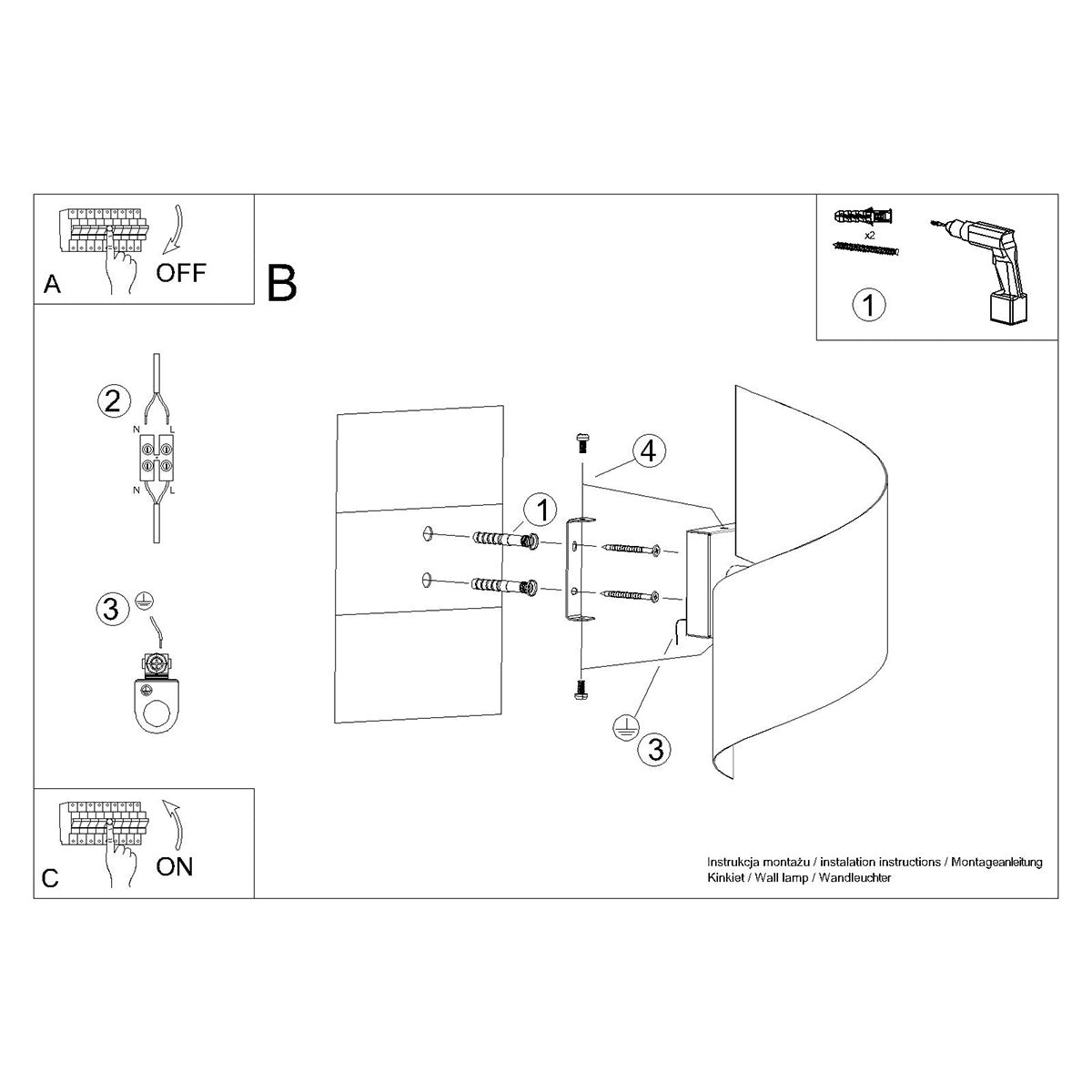 Vortex White Steel Wall Light