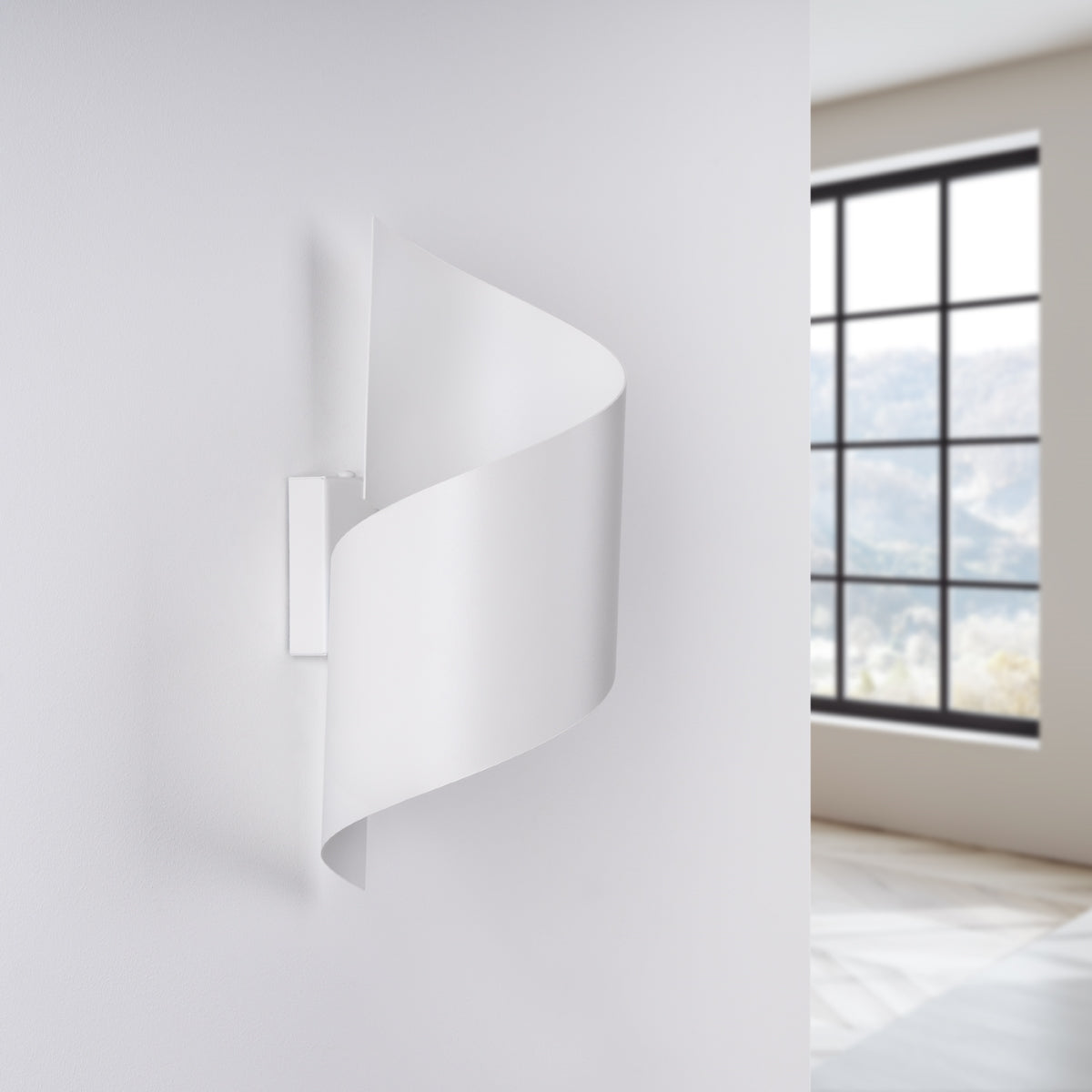 Vortex White Steel Wall Light