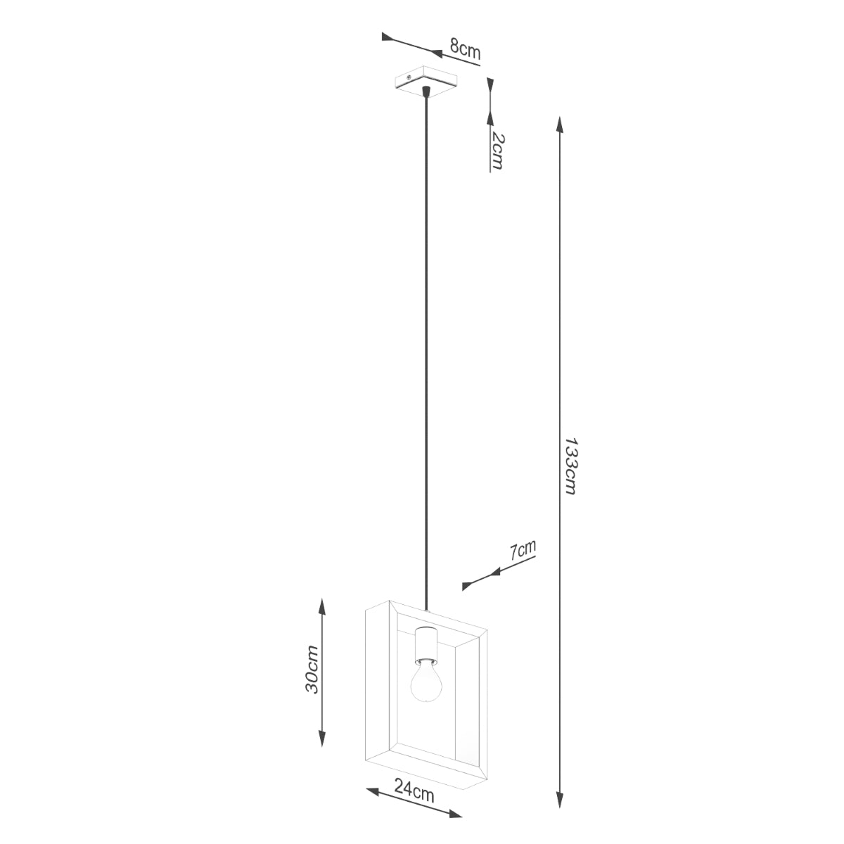 Lampe suspendue ARIES bois naturel