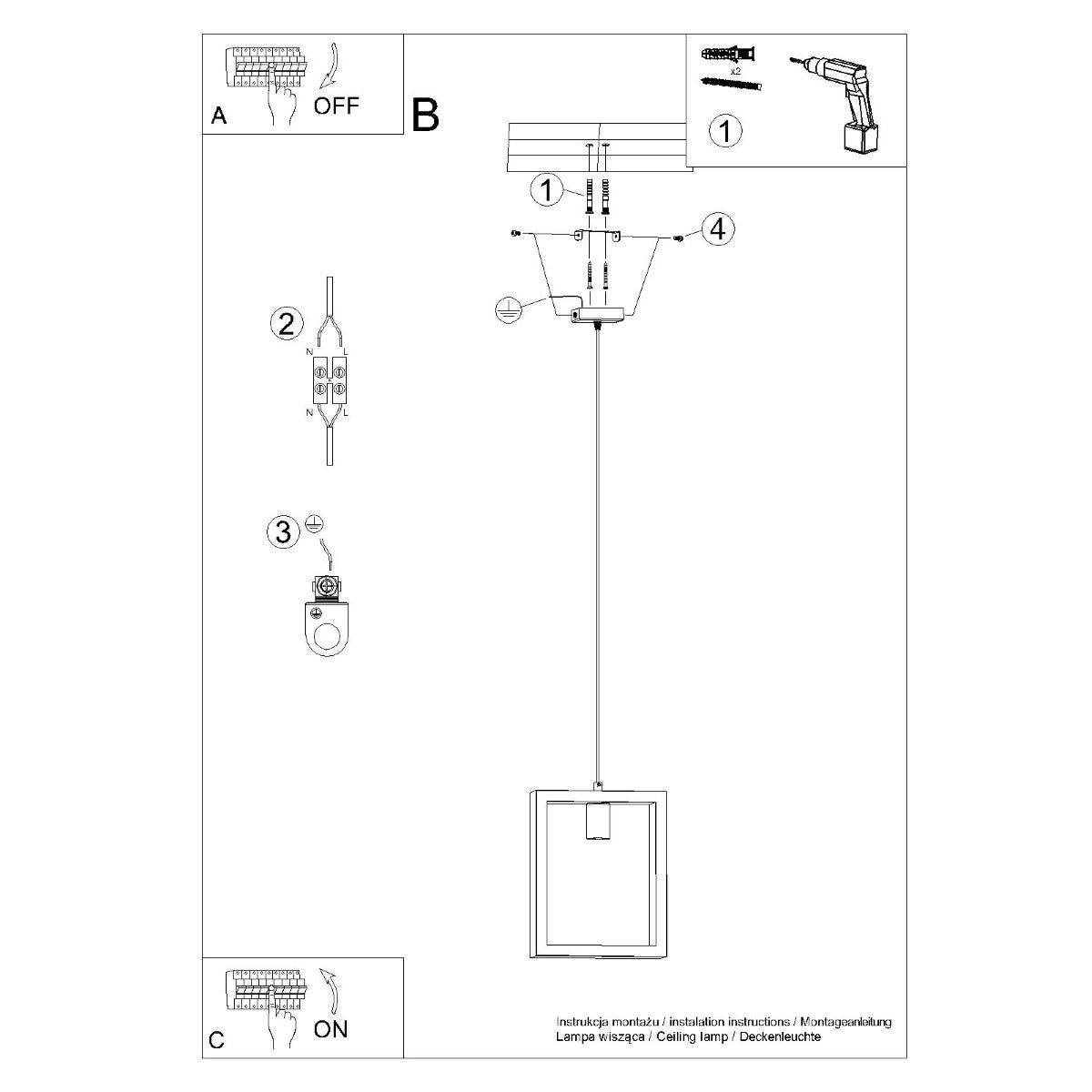 Lampe suspendue ARIES bois naturel