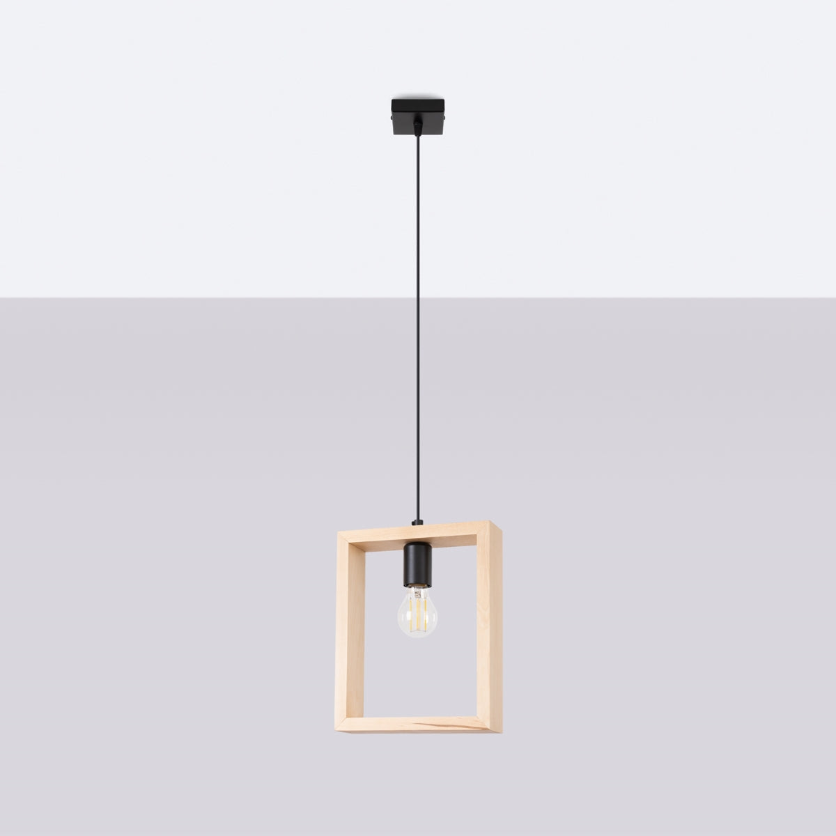 Lampe suspendue ARIES bois naturel