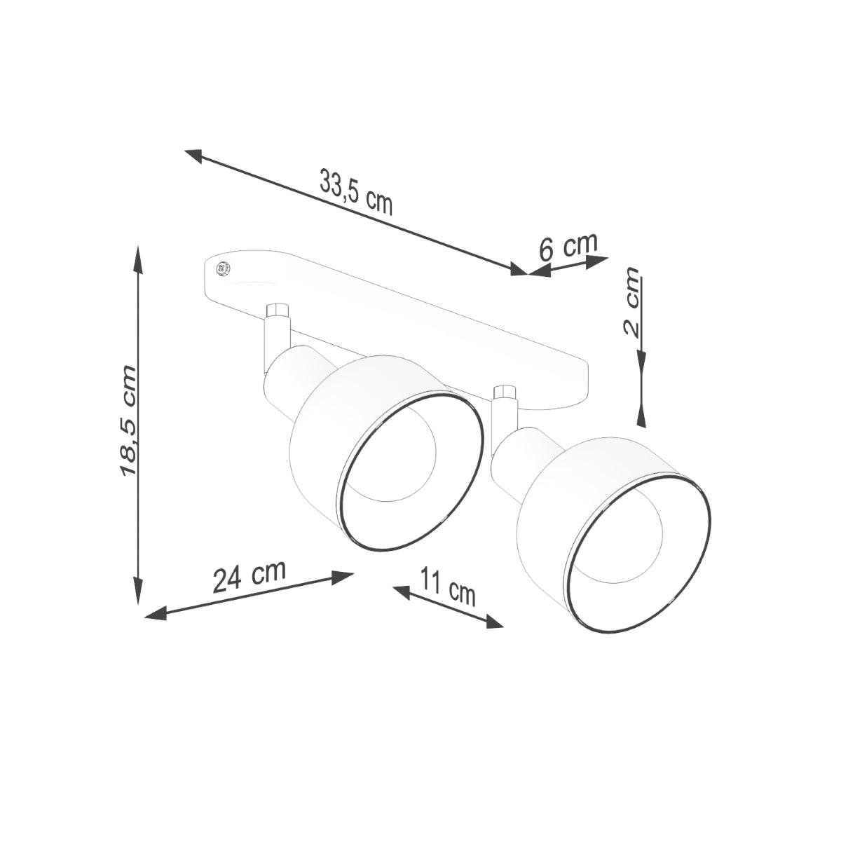 Elba 2 Adjustable Bell Ceiling Light White