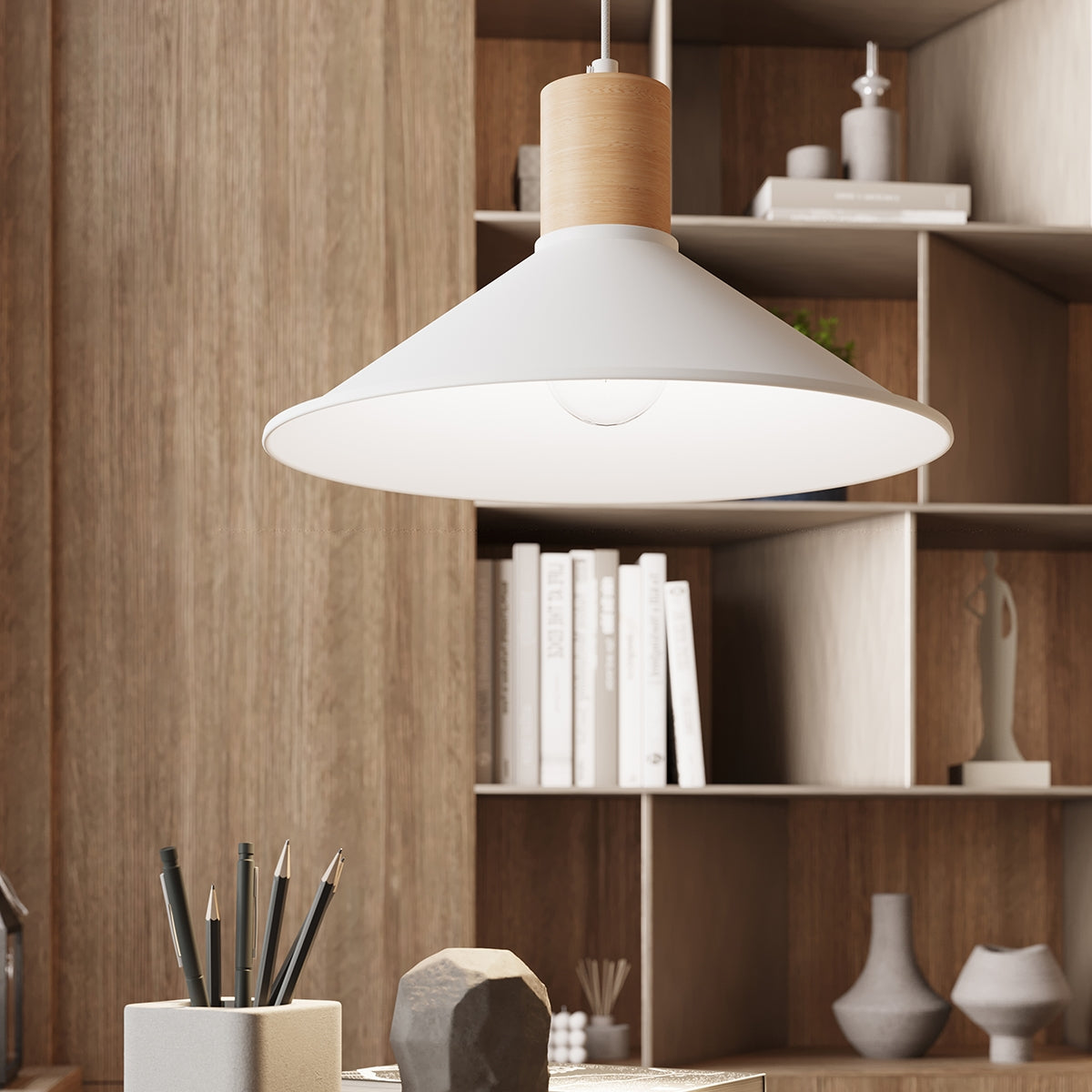 Modern Cone Pendant Lamp White