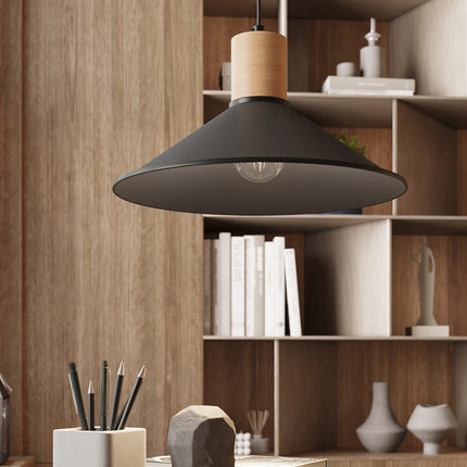 Lampe suspendue Cône Moderne noir