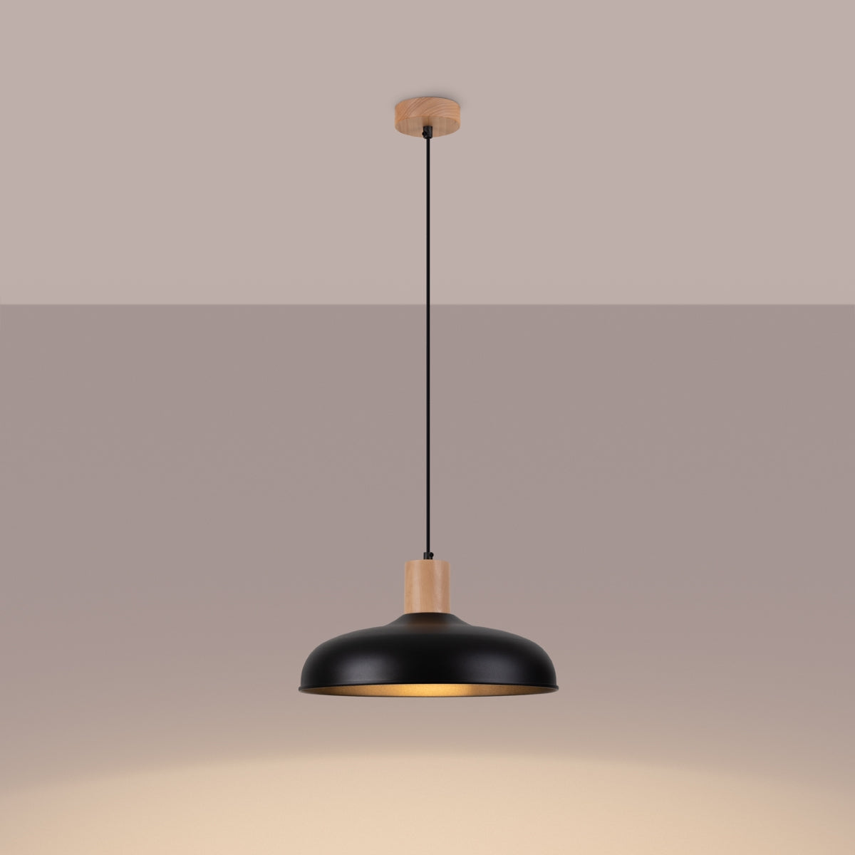 Minimalistische Pendelleuchte Luminis in Schwarz