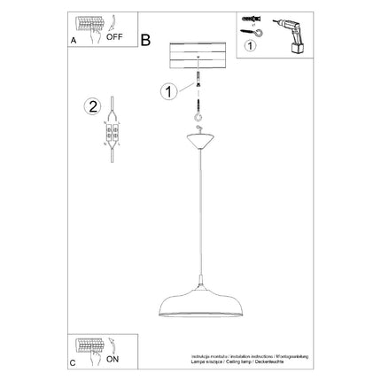 Lampe suspendue Pur Gina noir