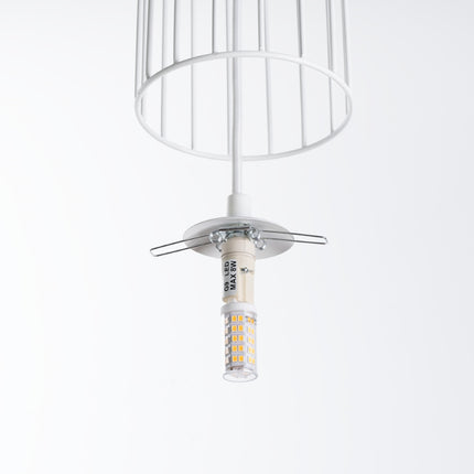 Lampe suspendue Sphère en Cage 3L blanc