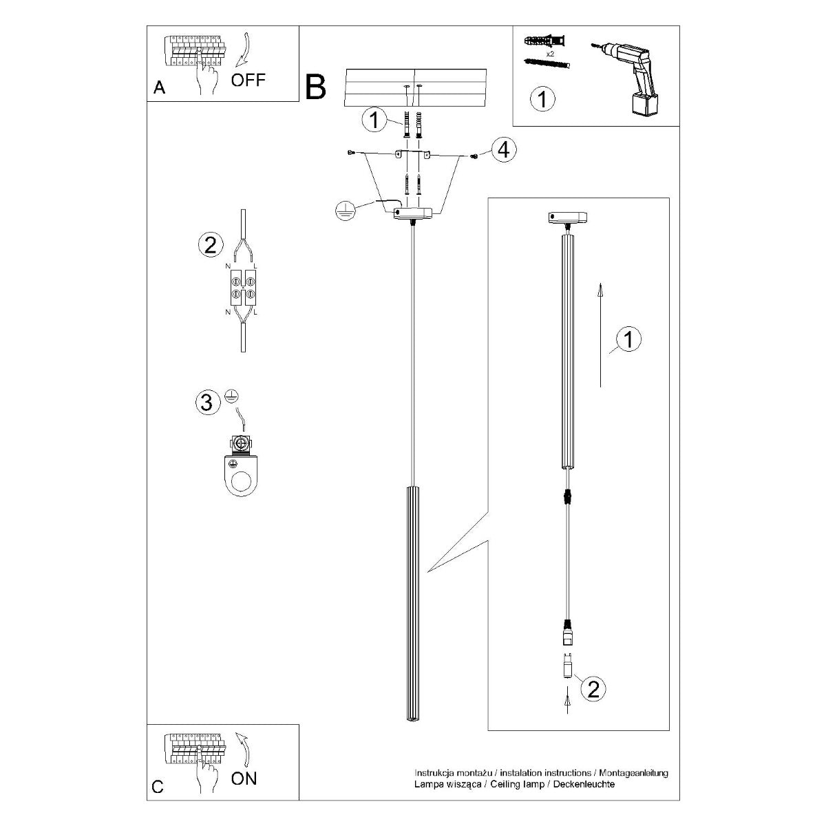 Lampe suspendue ARCHE 1 blanc