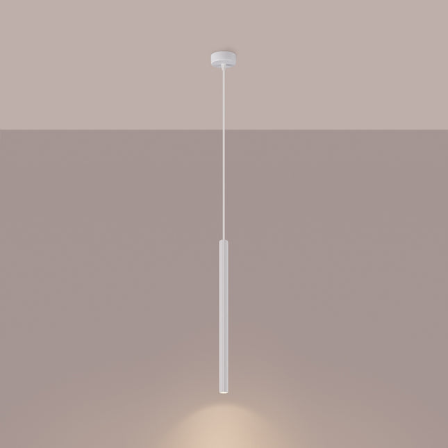 Suspension Design Cannelé 1 blanc