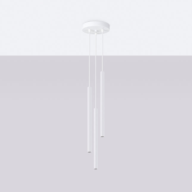 3P weiße Cannelé Design Pendelleuchte