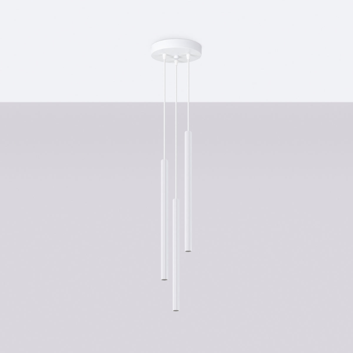 Suspension Design Cannelé 3P blanc