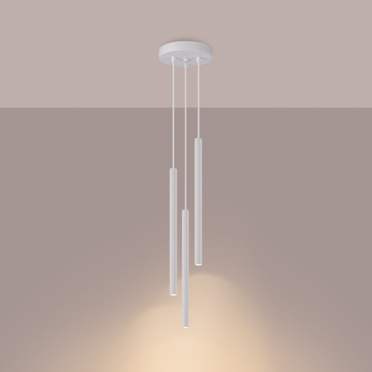 Suspension Design Cannelé 3P blanc