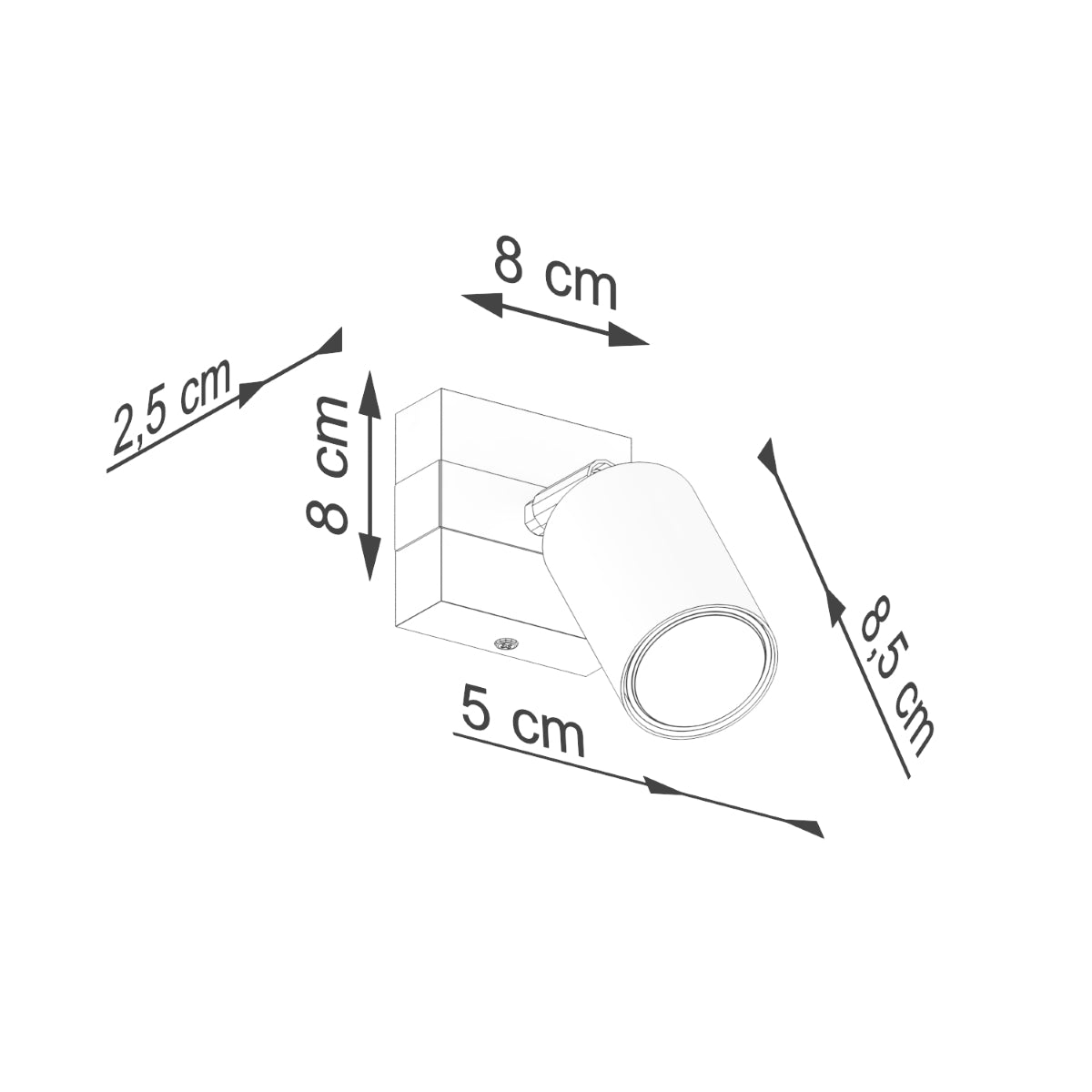 Applique Socle Bois Réglable noir