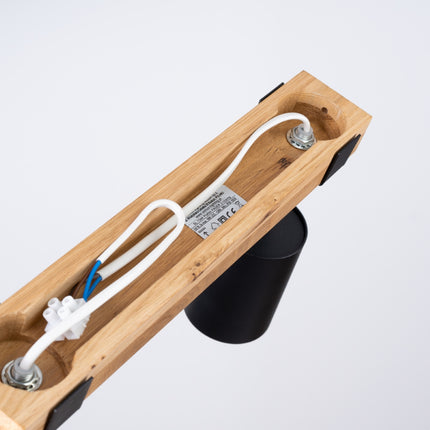 Plafonnier Socle Bois Réglable 2 noir