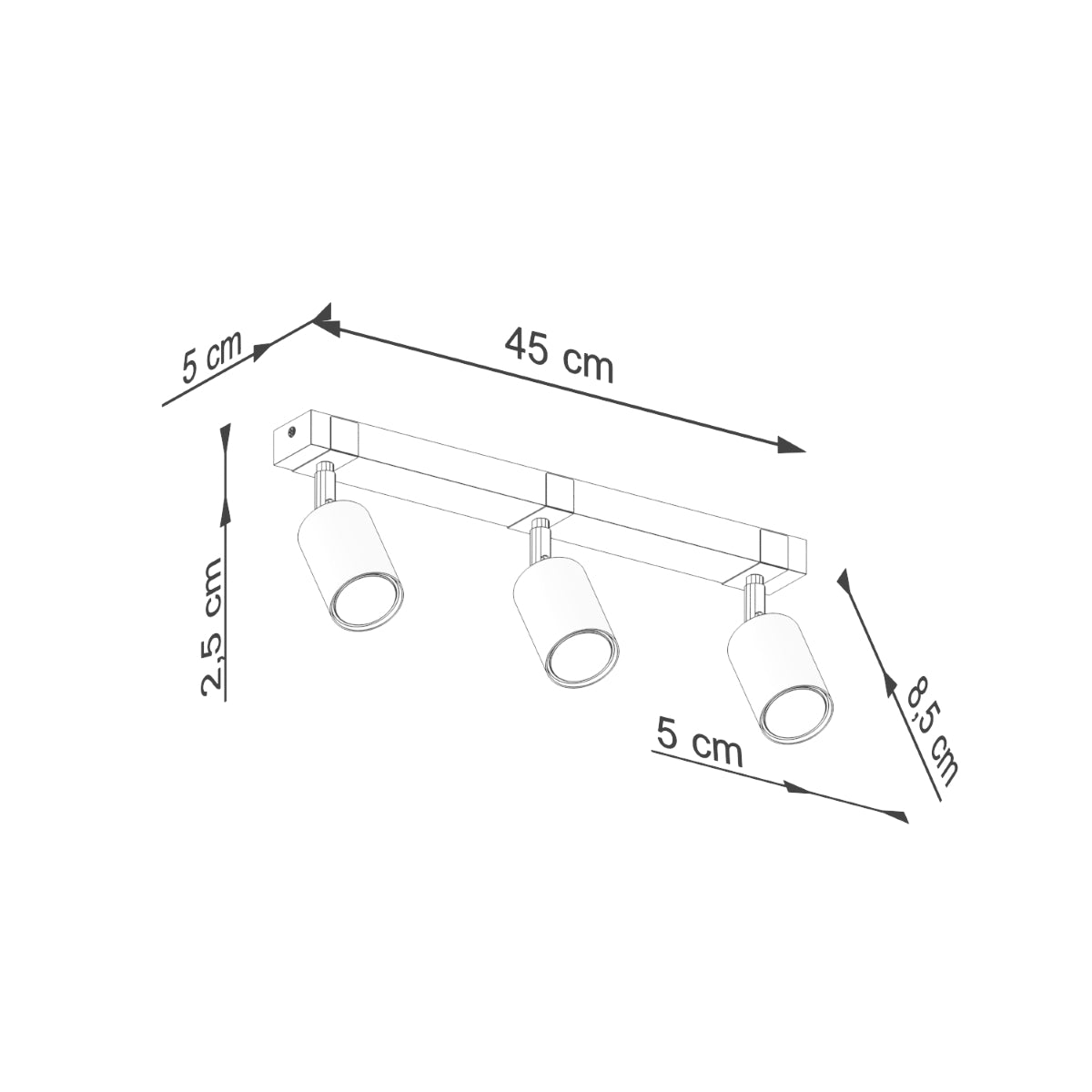 Deckenleuchte verstellbar Holz Basis 3 Schwarz