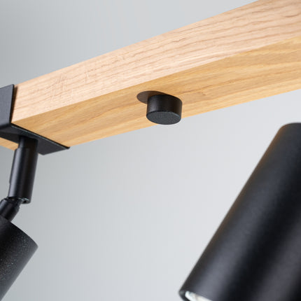 Plafonnier Socle Bois Réglable 4L noir