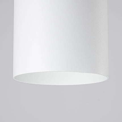 Plafonnier Cylindre Bois et Acier blanc