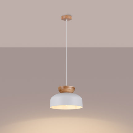 Pendelleuchte Softness aus weißem Holz