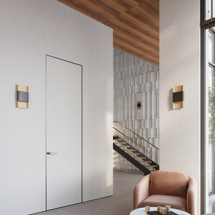 Wandleuchte Design Wandplatte Gold/Schwarz