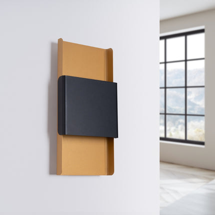 Wandleuchte Design Wandplatte Gold/Schwarz