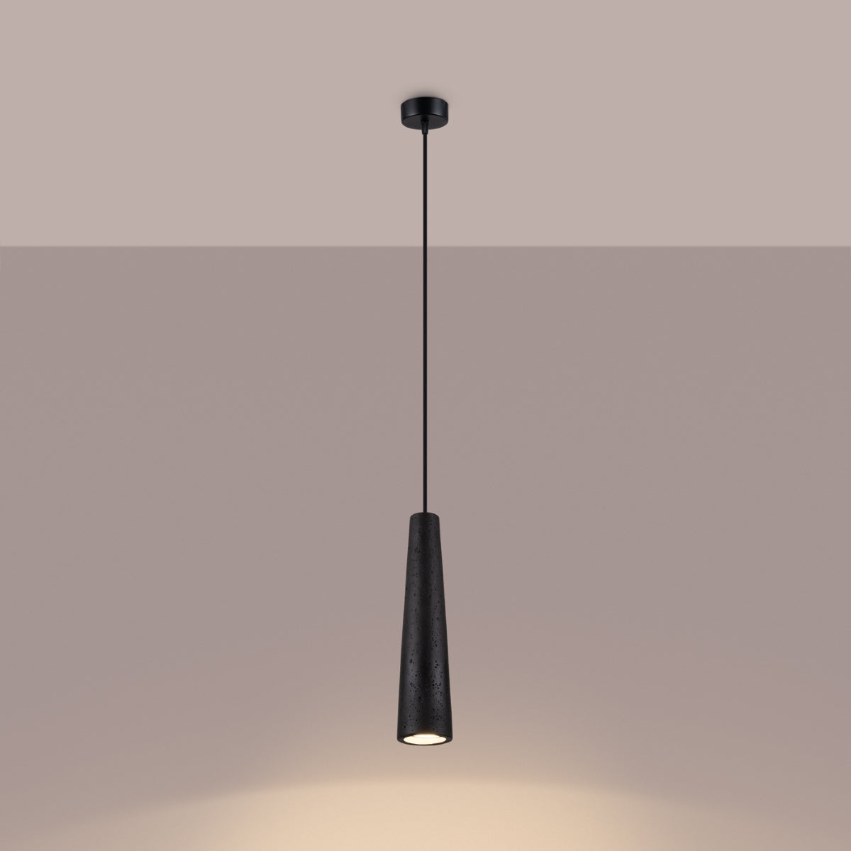 Electra black concrete pendant light