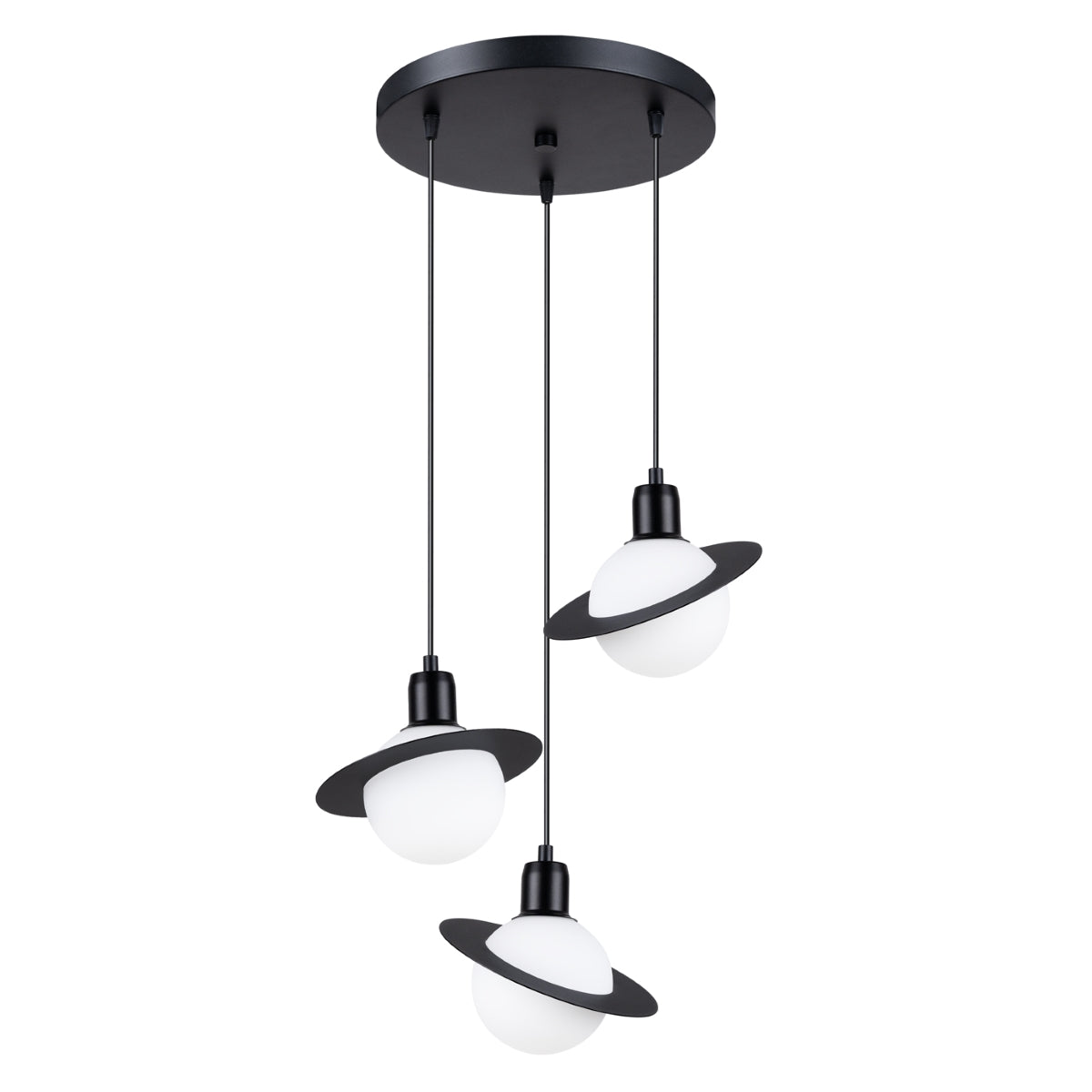 Lampe suspendue Saturne 3P noir