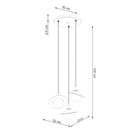 Lampe suspendue Saturne 3P noir