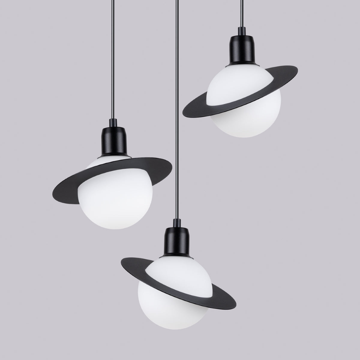 Lampe suspendue Saturne 3P noir