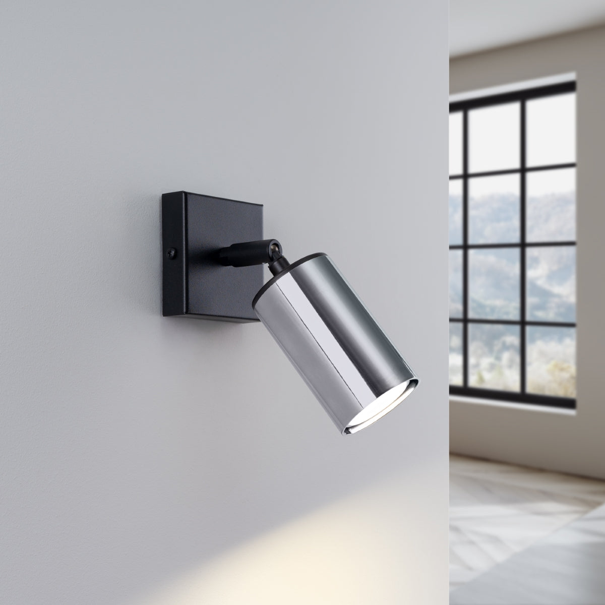 Luxury Steel Wall Light Black/Chrome