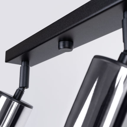 Plafonnier Acier Luxe 4L noir/chrome