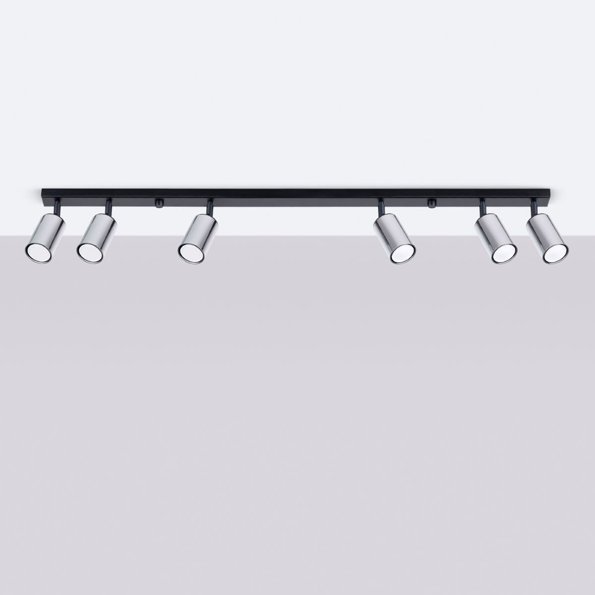 Luxury Steel Ceiling Light 6L Black/Chrome