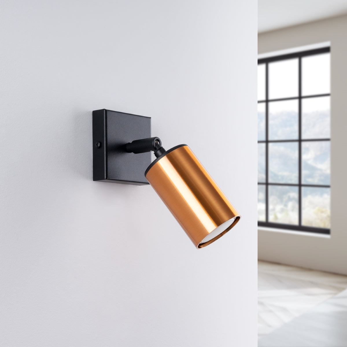 Luxury Steel Wall Light Black/Copper