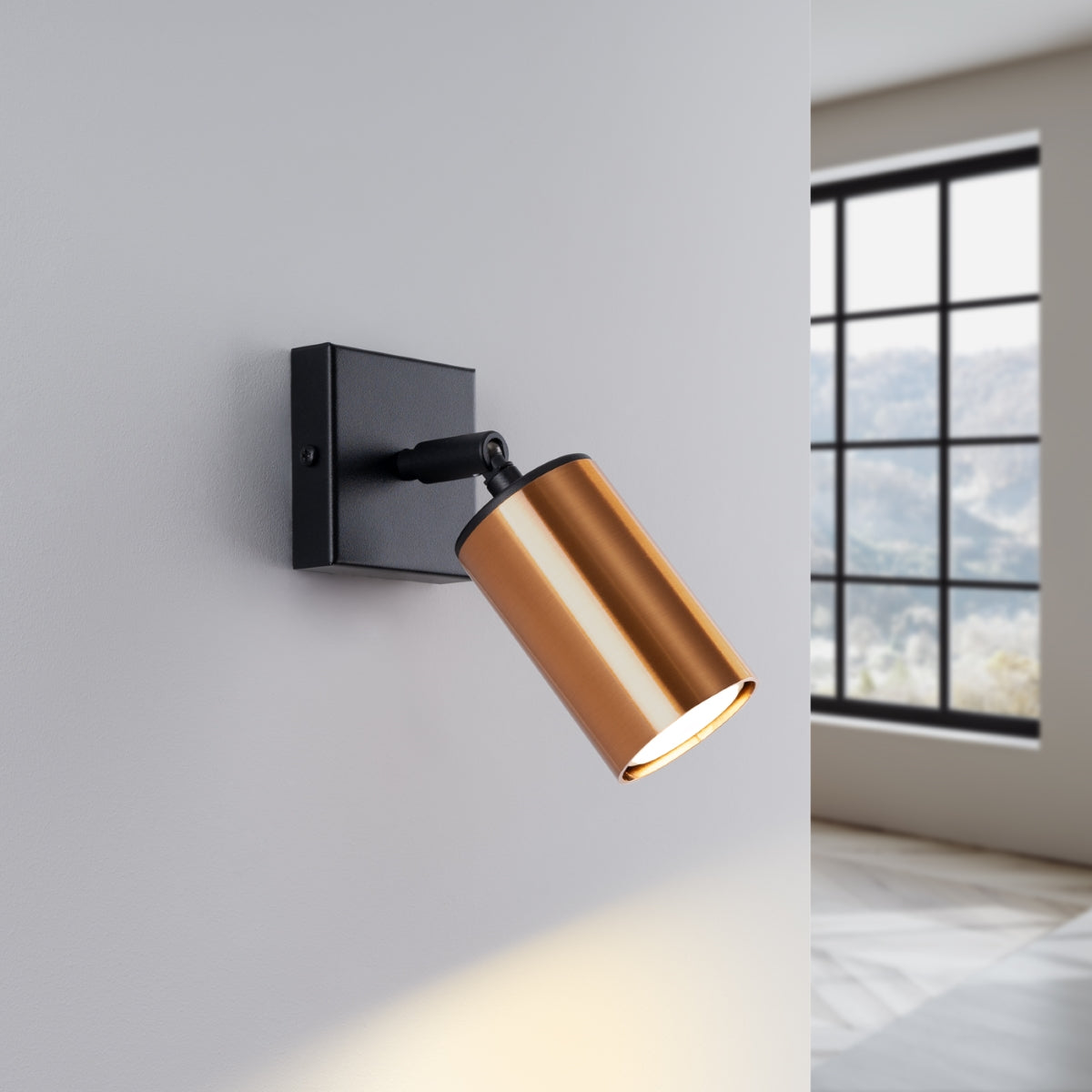 Luxury Steel Wall Light Black/Copper