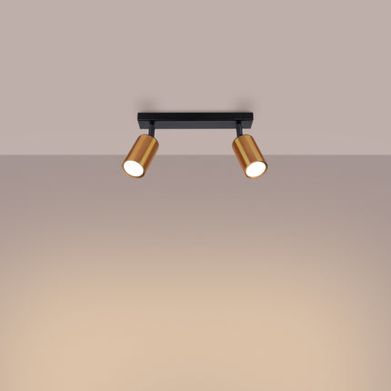 Plafonnier Acier Luxe 2 noir/cuivre