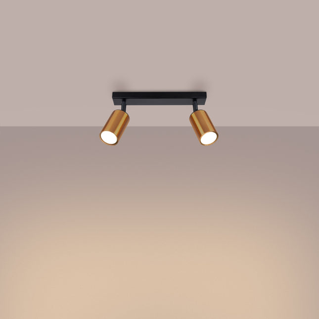 Plafonnier Acier Luxe 2 noir/cuivre