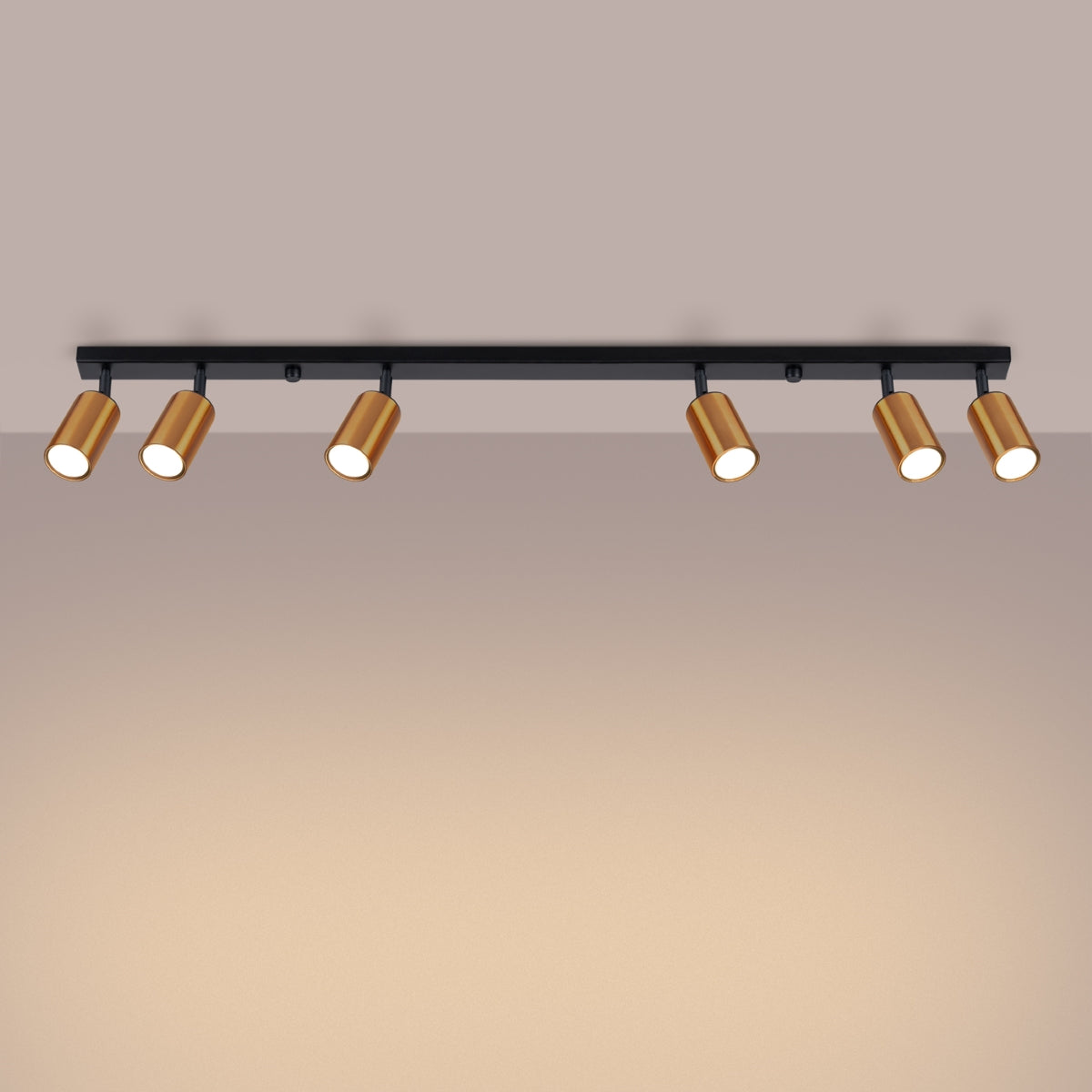 Steel Luxury Ceiling Light 6L black/copper