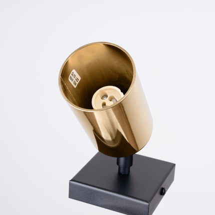 Luxus Wandleuchte aus Stahl Schwarz/Gold