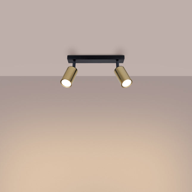 Plafonnier Acier Luxe 2 noir/doré