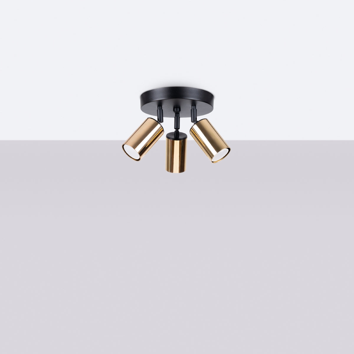 Luxury Steel Ceiling Light 3P Black/Gold